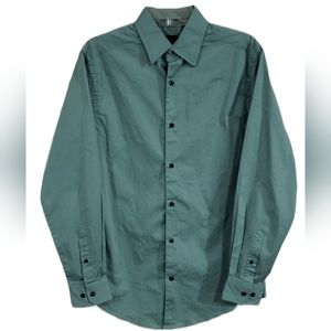 JF Modern Fit Men's Long Sleeve Teal Button Up Shirt Size Small